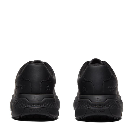 Timberland Pro Power Shift Slip Resistant Shoes – Black Leather Heel-Back View