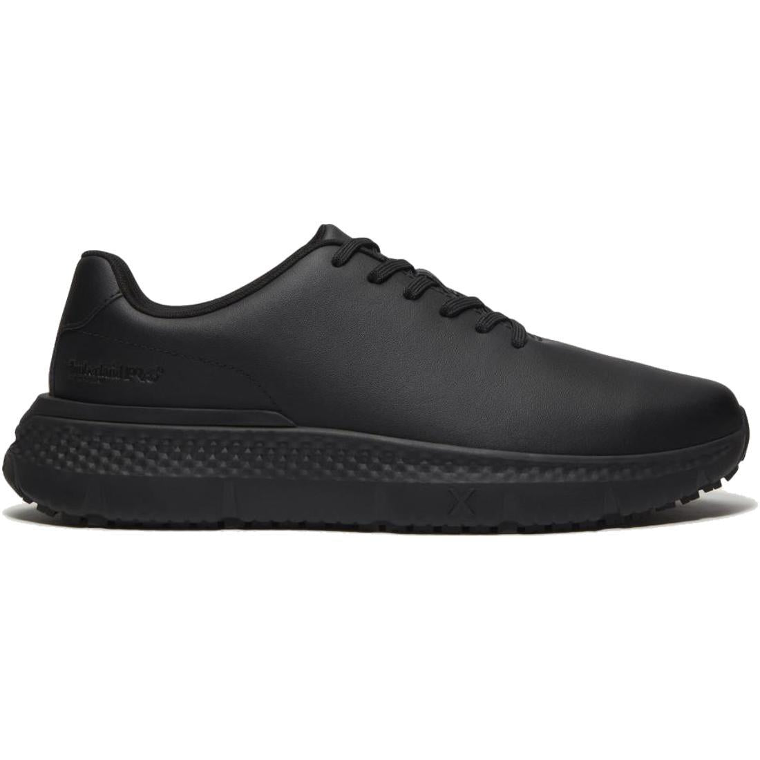 Timberland Pro Power Shift Slip Resistant Shoes – Black Leather Profile View
