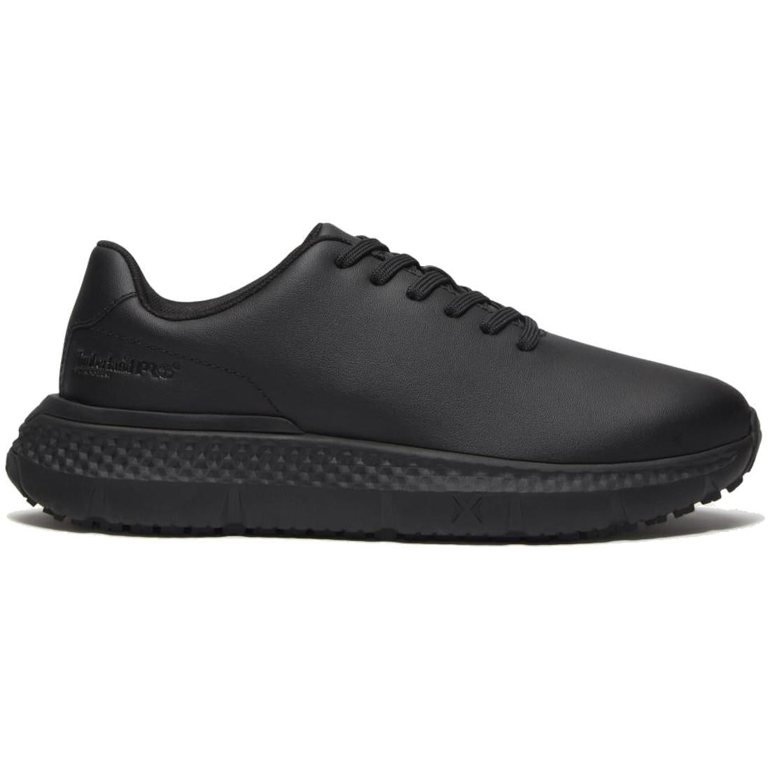 Timberland Pro Power Shift Women’s Slip Resistant Shoes – Black Leather Profile View