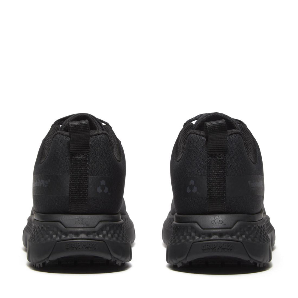 Timberland Pro Power Shift Women’s Slip Resistant Shoes – Black Ripstop Heel-Back View