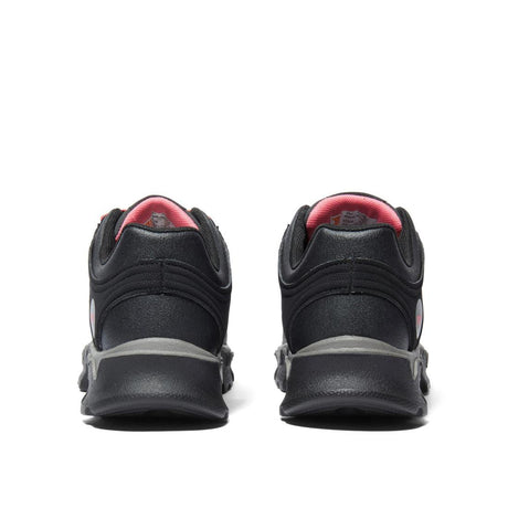 Timberland Pro Women's Powertrain Sport Alloy-Toe Work Shoe Black/Pink Heel-Back View