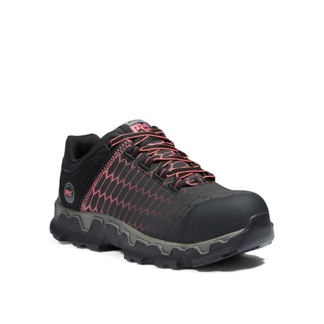 Timberland Pro Women's Powertrain Sport Alloy-Toe Work Shoe Black/Pink Medial View