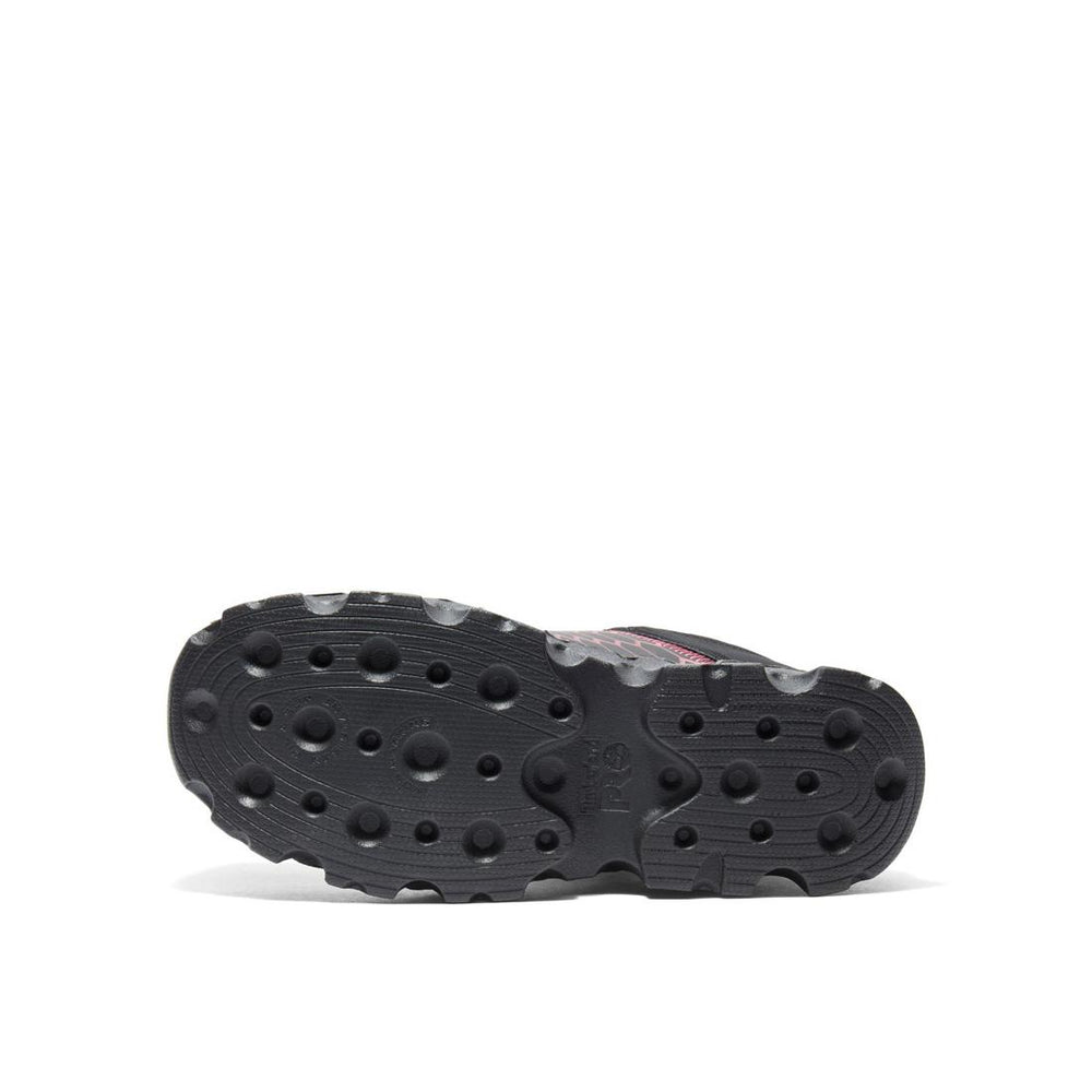 Timberland Pro Women's Powertrain Sport Alloy-Toe Work Shoe Black/Pink Sole View