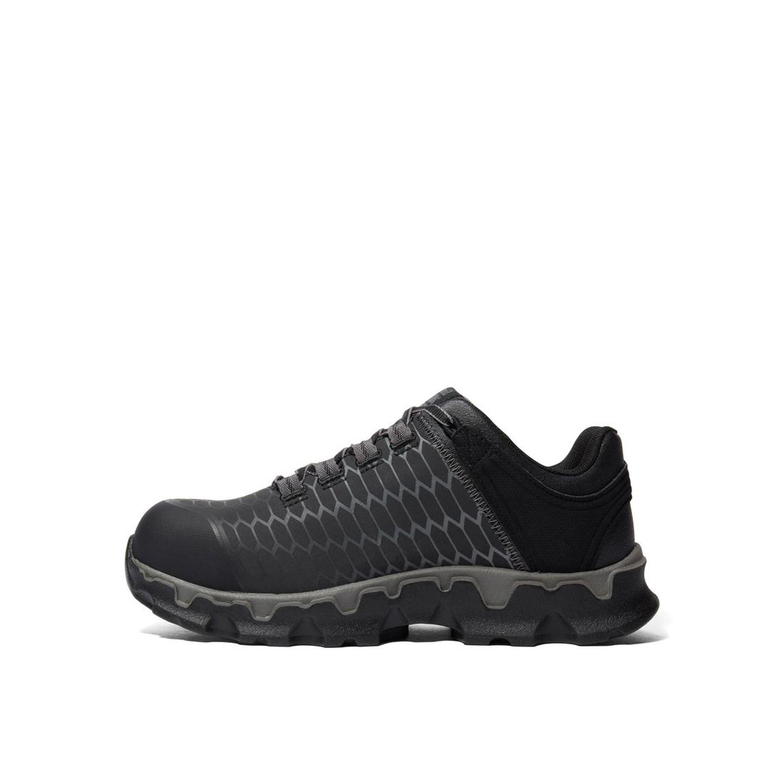 Timberland Pro Women's Powertrain Sport Alloy Toe Work Shoe Black Angled View