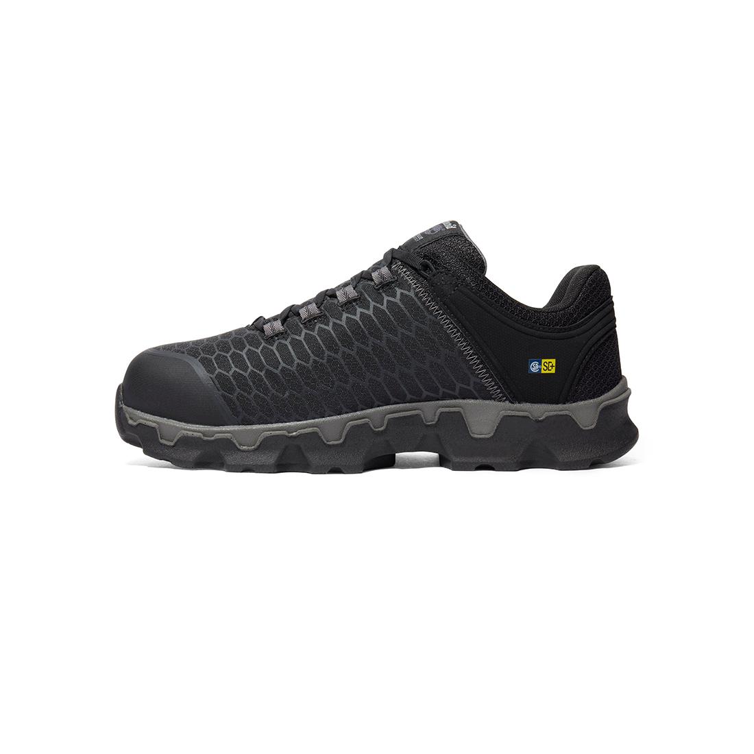 Timberland Pro Powertrain Sport Alloy-Toe Work Shoe Sd35 Black Angled View