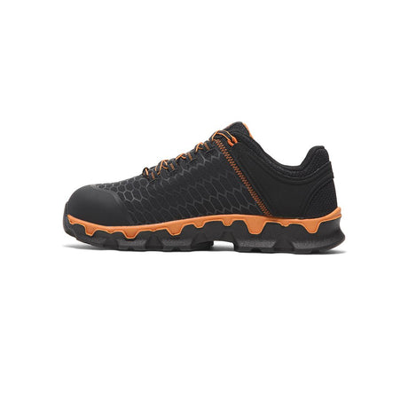 Timberland Pro Powertrain Sport Alloy-Toe Work Shoe Black Orange Detail View