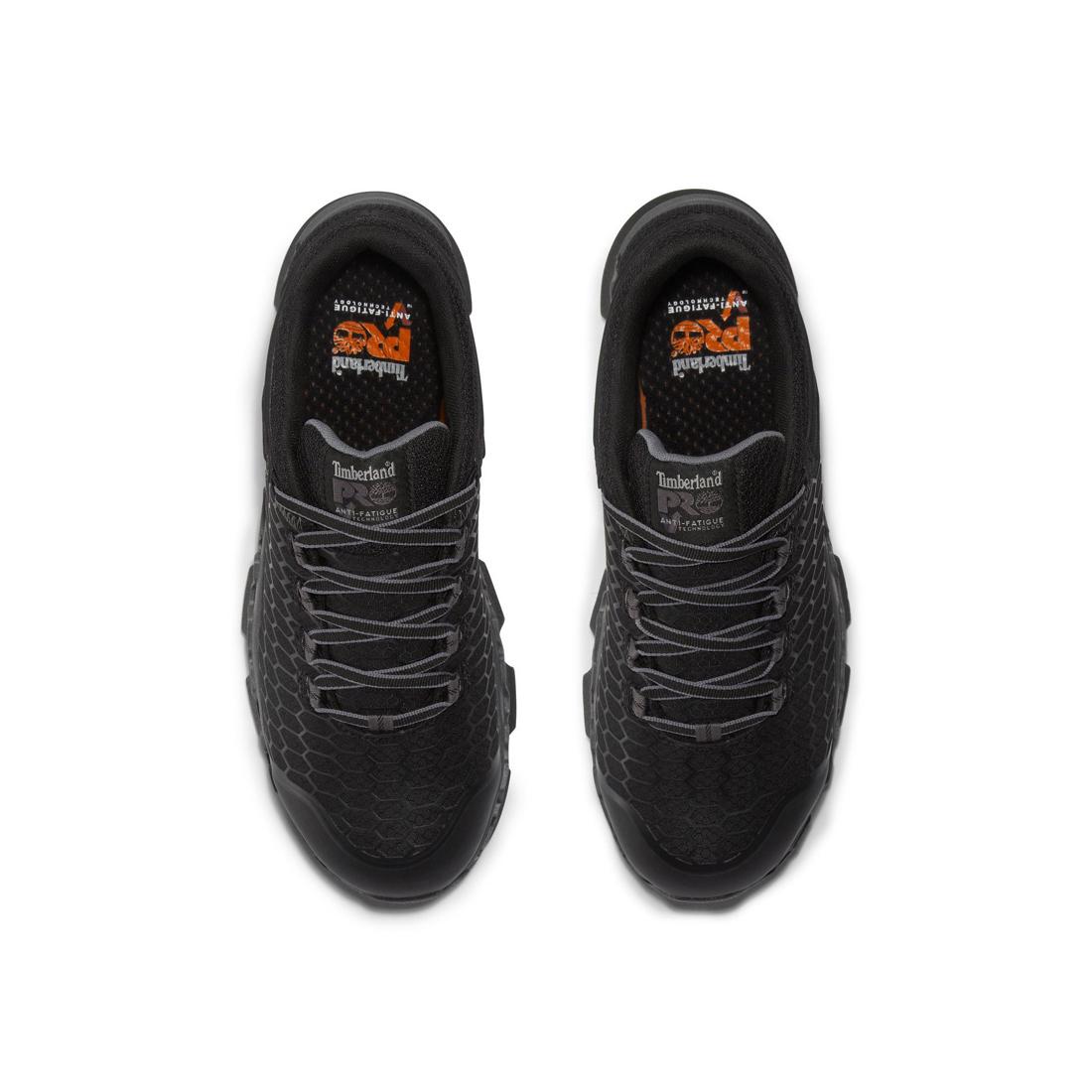 Timberland Pro Powertrain Sport Alloy-Toe Work Shoe Black/Grey Front-upper View