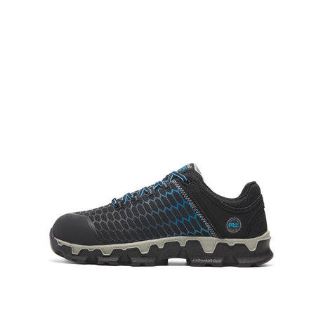 Timberland Pro Powertrain Sport Men's Alloy-Toe Work Shoe Blue Angled View