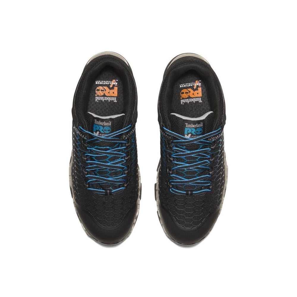 Timberland Pro Powertrain Sport Men's Alloy-Toe Work Shoe Blue Front-upper View