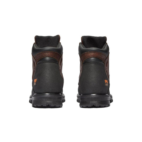 Timberland Pro Powerwelt 6 Inch Steel-Toe Waterproof Work Boot Brown Heel-Back View