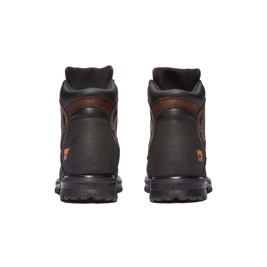Timberland Pro Powerwelt 6 Inch Steel-Toe Waterproof Work Boot Brown Heel-Back View