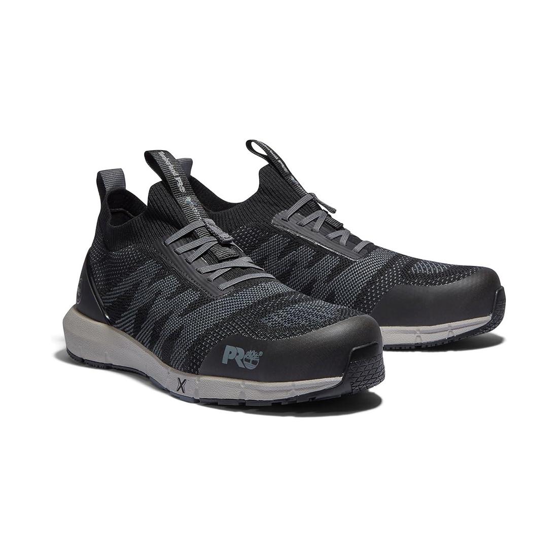 Timberland Pro Radius Knit Composite-Toe Work Shoe Fp Csa Black Grey Medial View