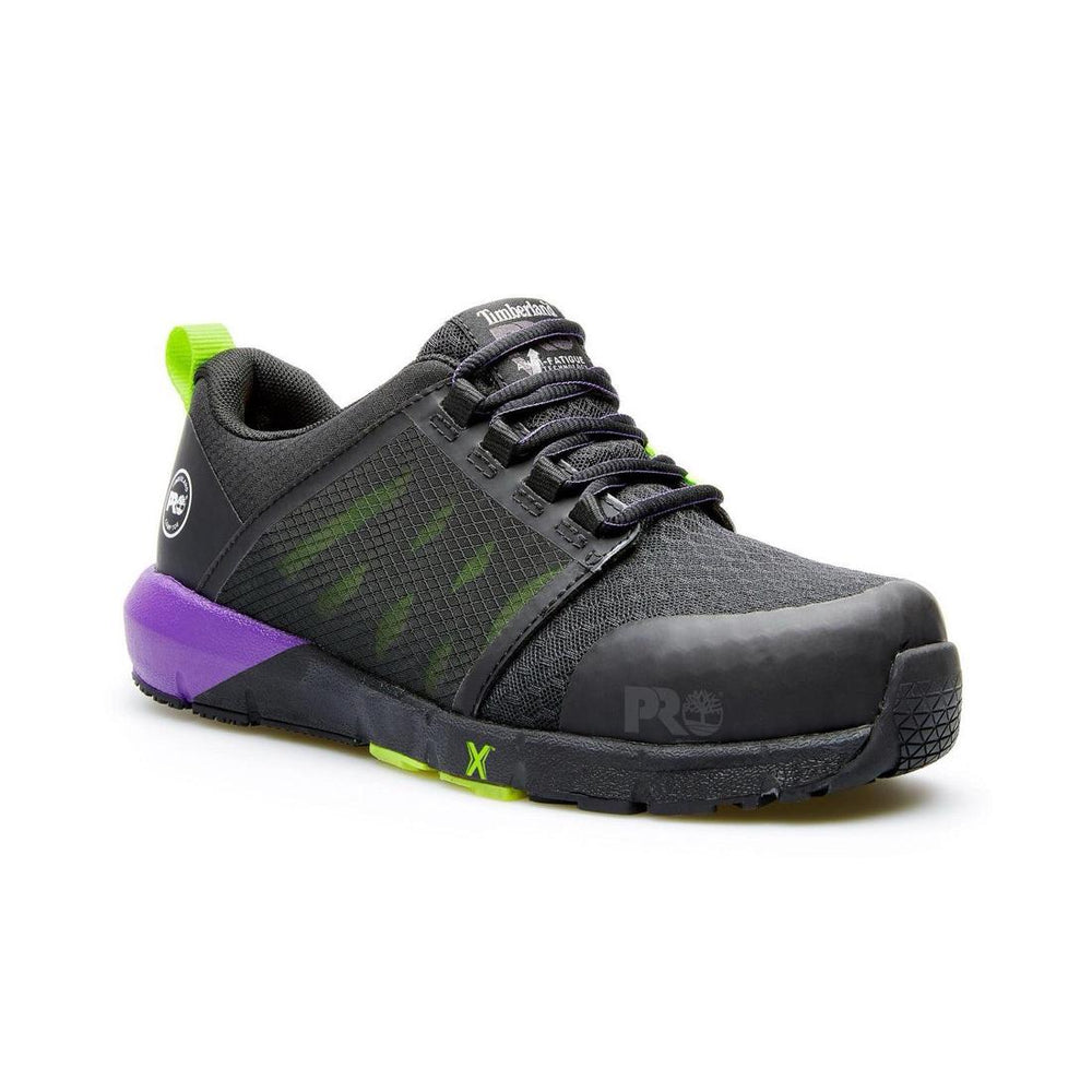 Timberland Pro Women's Radius Composite-Toe Work Shoe Black/Purple Medial View