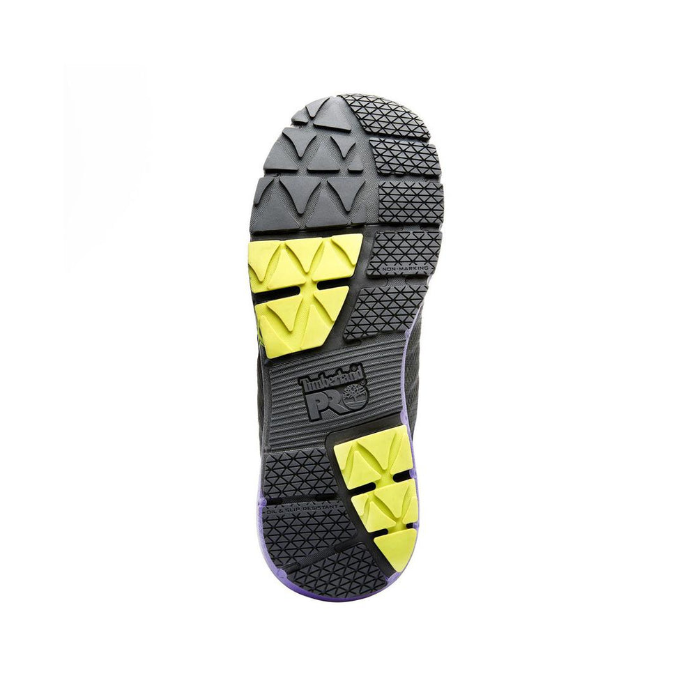 Timberland Pro Women's Radius Composite-Toe Work Shoe Black/Purple Sole View