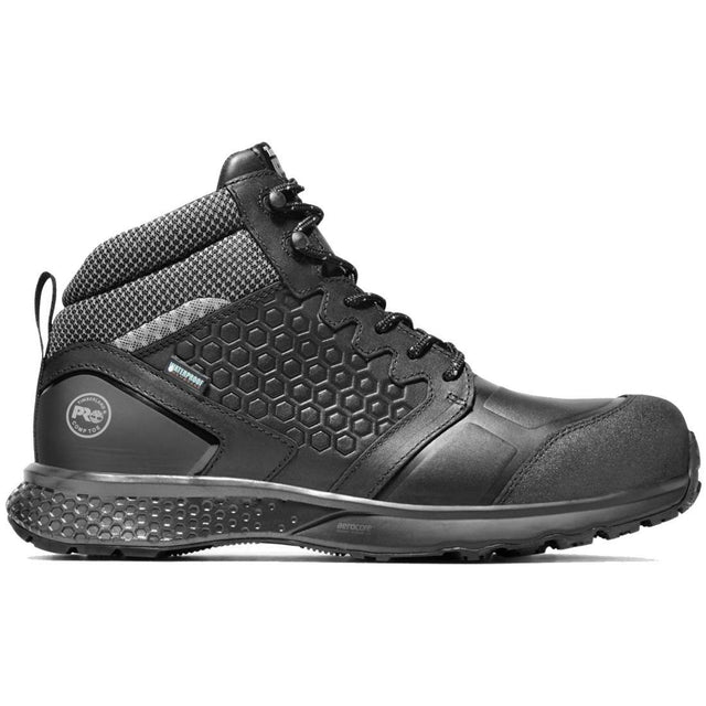 Steel Toes B2B - Reaxion Composite-Toe Waterproof Work Boot Black Profile View