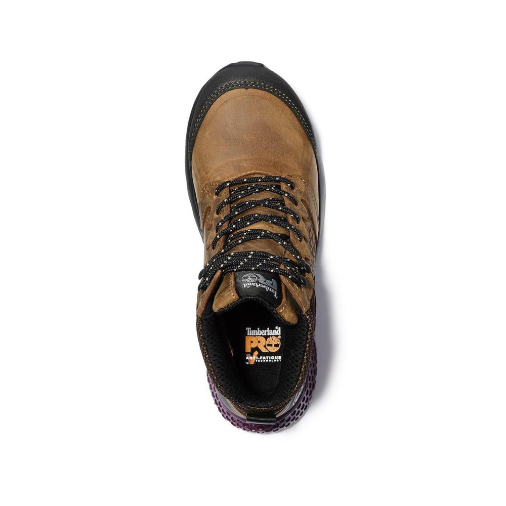 Timberland Pro Women's Reaxion Composite-Toe Waterproof Work Boot Brown Front-upper View