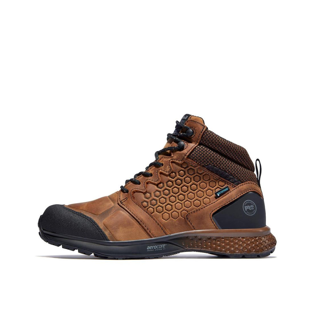 Timberland Pro Reaxion Soft-Toe Waterproof Boot Brown Angled View