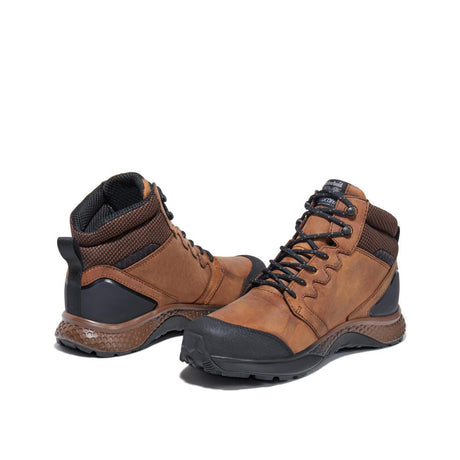 Timberland Pro Reaxion Soft-Toe Waterproof Boot Brown Heel-Back View