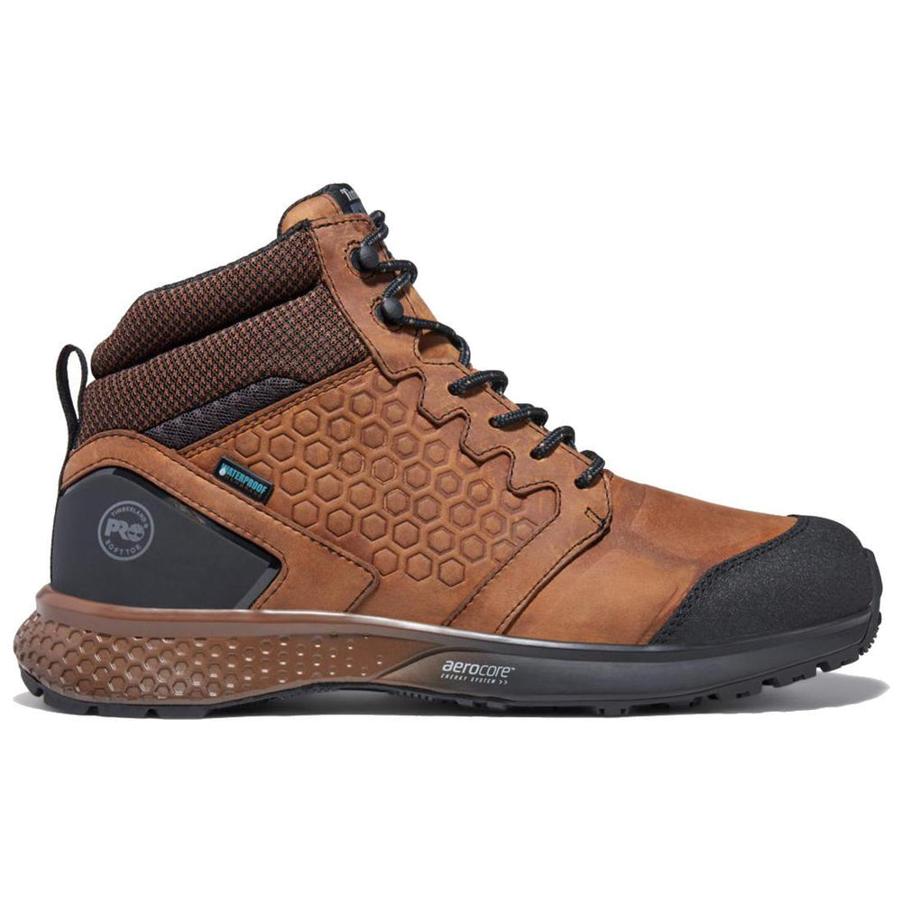Timberland Pro Reaxion Soft-Toe Waterproof Boot Brown Profile View