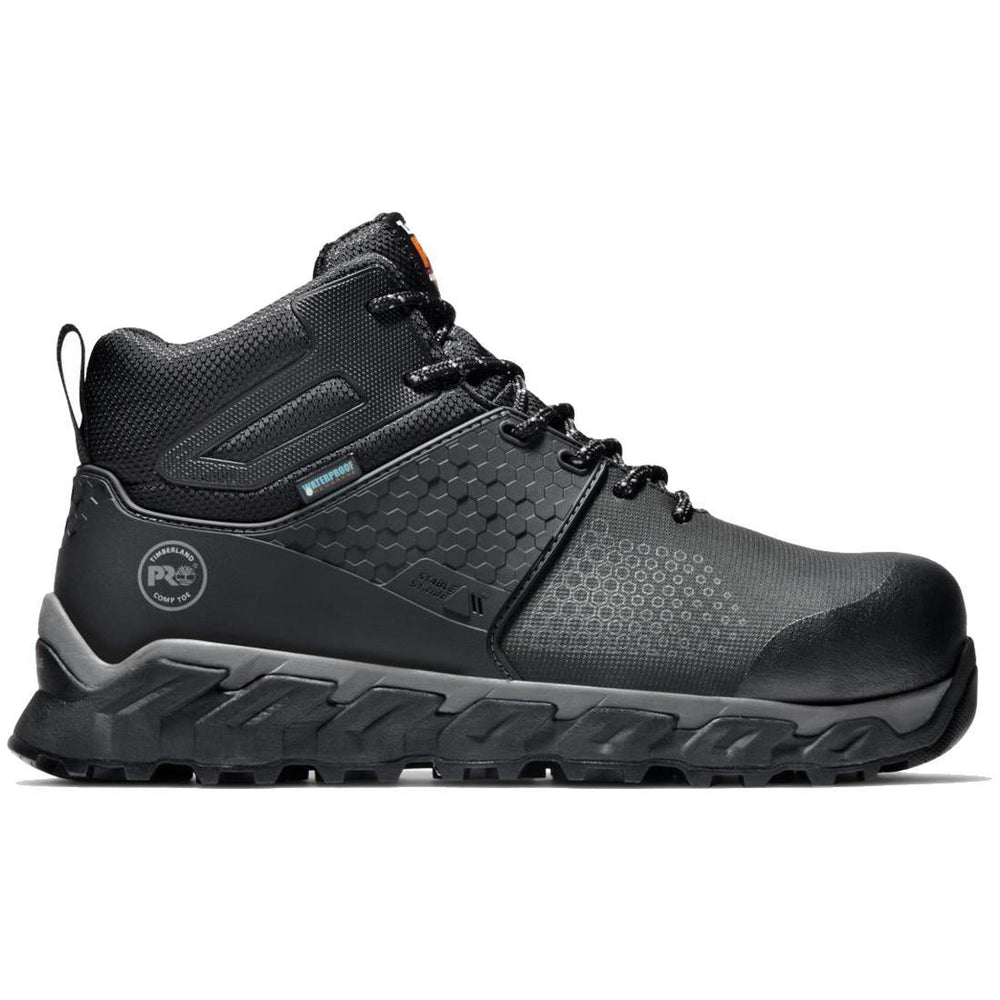 Timberland Pro Ridgework Composite-Toe Waterproof Work Boot Black Profile View