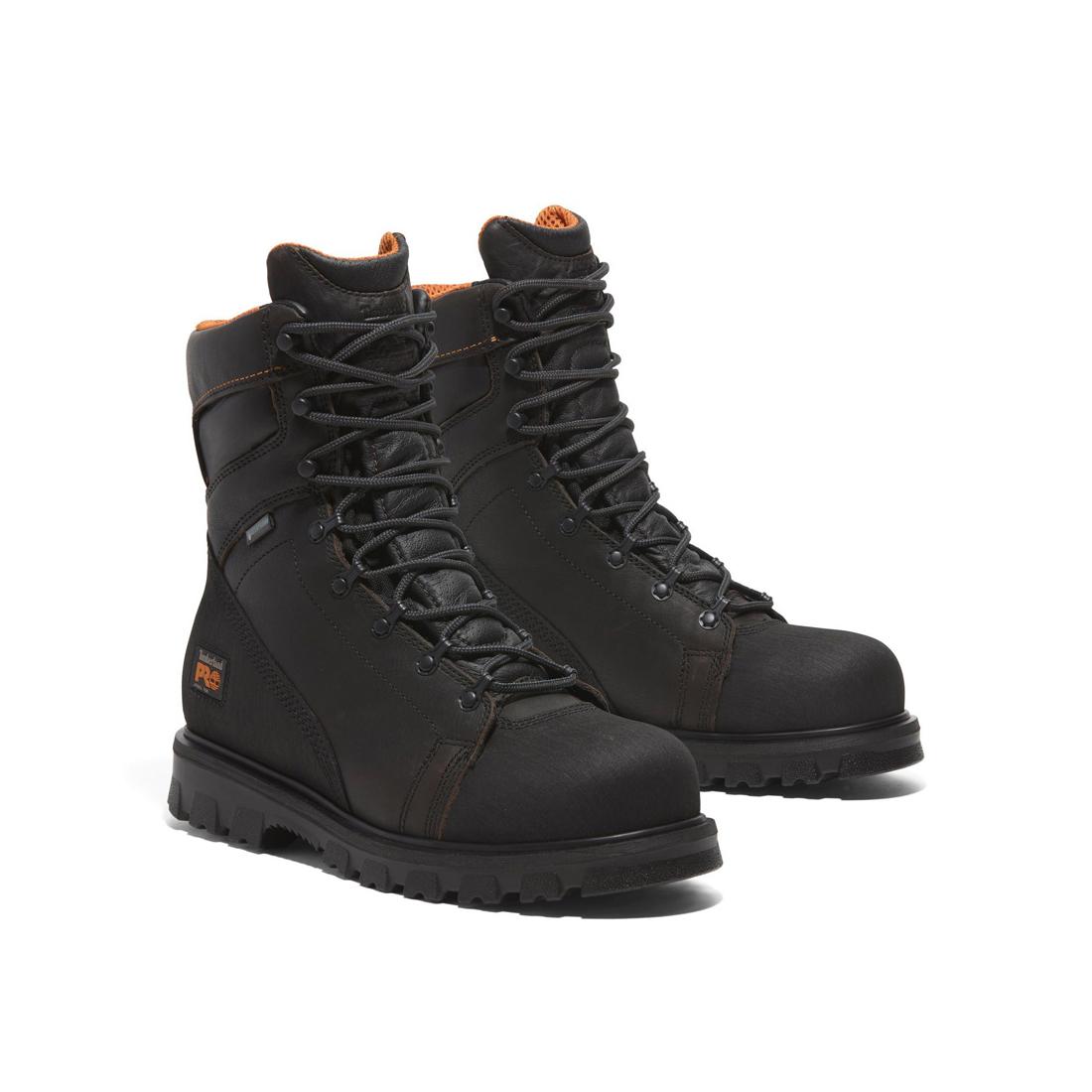 Timberland Pro Rigmaster 8 Inch Steel-Toe Waterproof Work Boot Brown Angled View