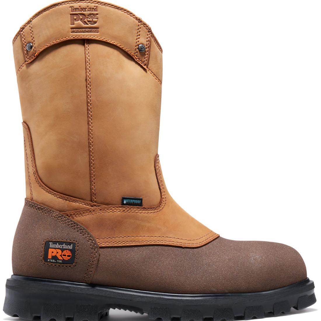 Timberland Pro Rigmaster Steel-Toe Waterproof Pull-On Work Boot Brown Profile View