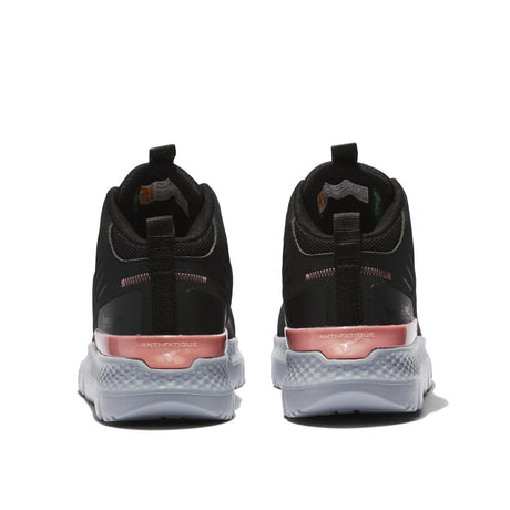 Timberland Pro Women's Setra Composite-Toe Work Shoe Black/Grey Heel-Back View