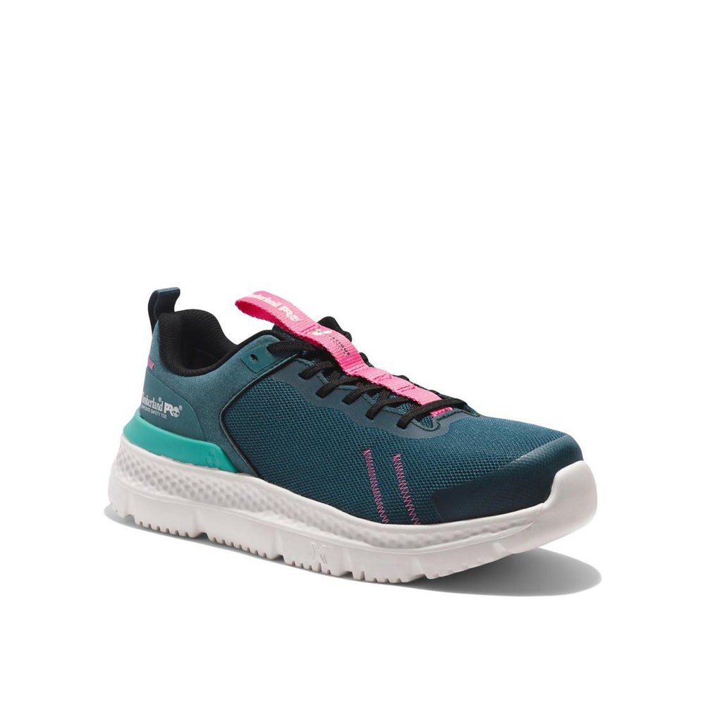 Timberland Pro Women's Setra Composite-Toe Work Shoe Teal Medial View