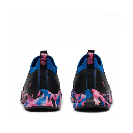 Timberland Pro Women's Solace MAX Slip Resistant Shoe Black/Blue Heel-Back View