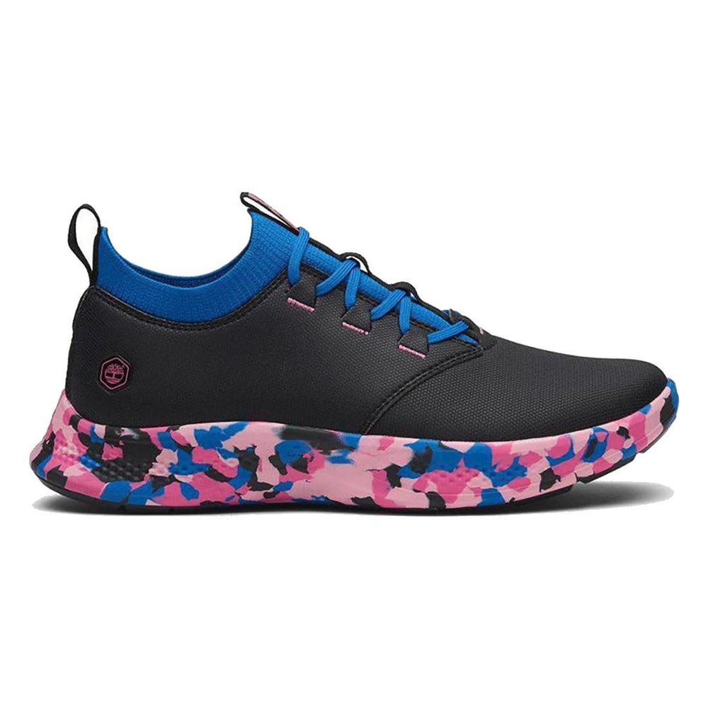 Timberland Pro Women's Solace MAX Slip Resistant Shoe Black/Blue Profile View
