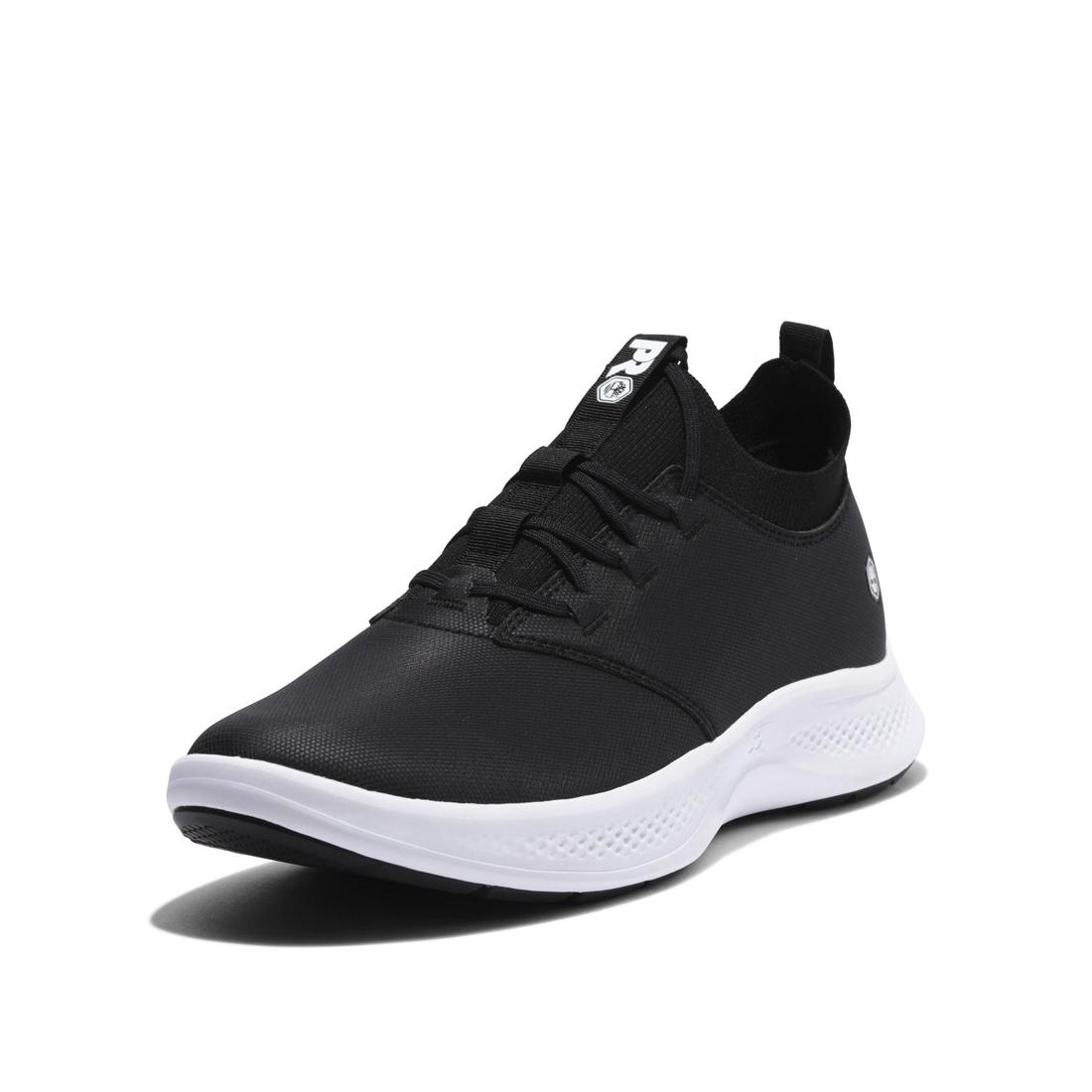 Timberland Pro Women's Solace Max Soft-Toe Slip-On Shoe Black/White Detail View