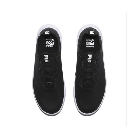 Timberland Pro Women's Solace Max Soft-Toe Slip-On Shoe Black/White Front-upper View