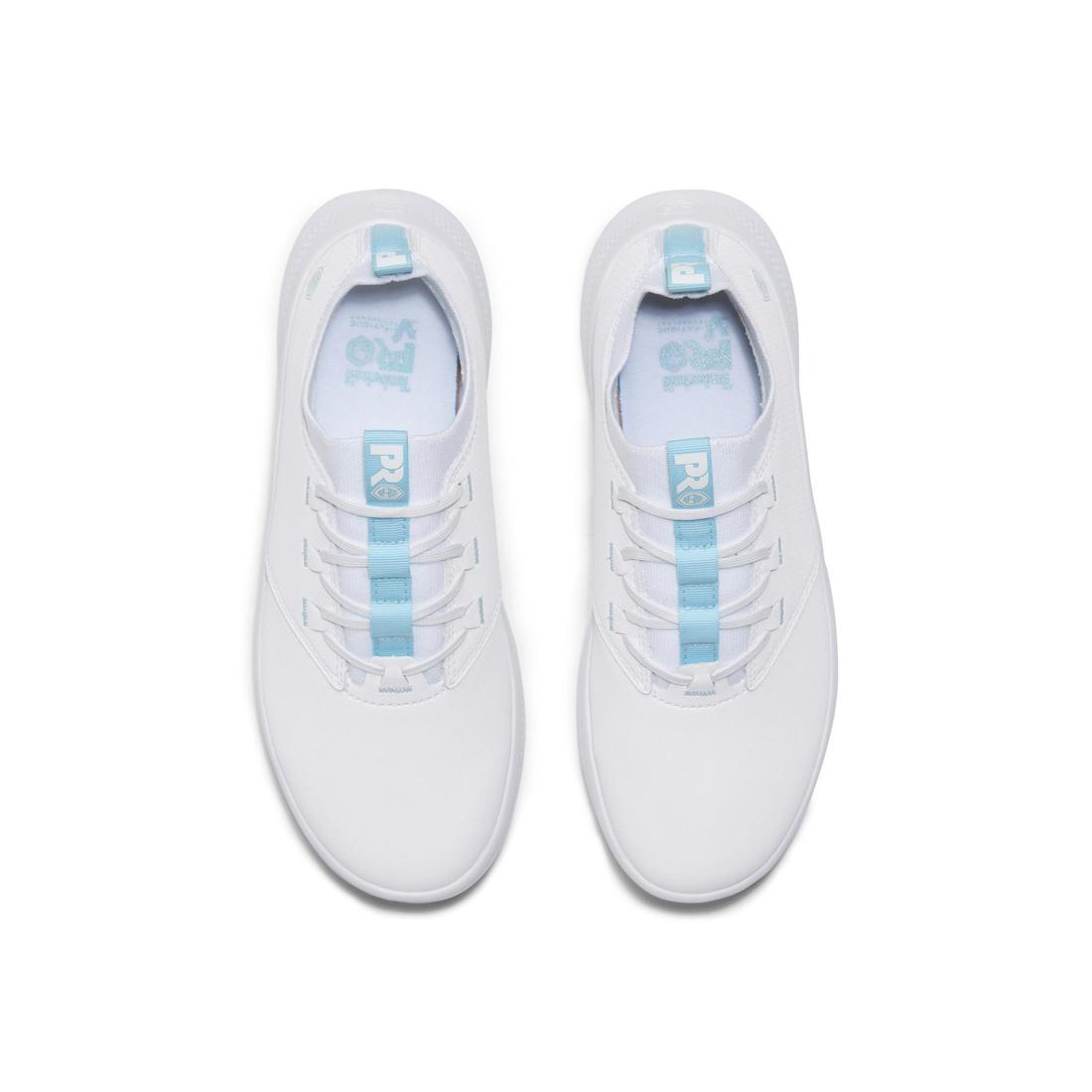 Timberland Pro Women's Solace Max Soft-Toe Slip-On Shoe White Front-upper View