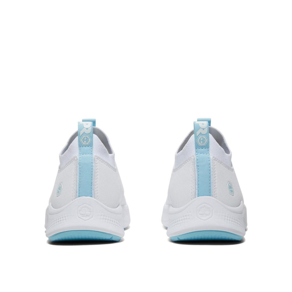 Timberland Pro Women's Solace Max Soft-Toe Slip-On Shoe White Heel-Back View