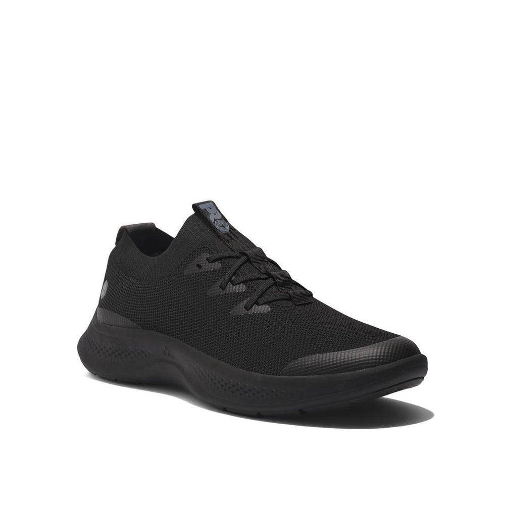 Timberland Pro Women's Solace Soft-Toe Slip-On Shoe Black Medial View