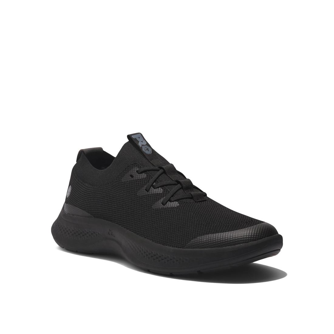 Timberland Pro Women's Solace Soft-Toe Slip-On Shoe Black Medial View