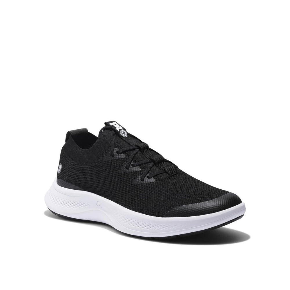 Timberland Pro Women's Solace Soft-Toe Slip-On Shoe Black/White Medial View