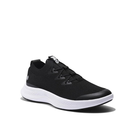 Timberland Pro Women's Solace Soft-Toe Slip-On Shoe Black/White Medial View