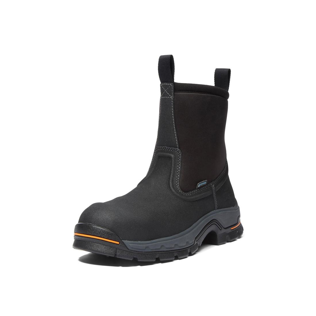 Timberland Pro Stockdale Alloy-Toe Waterproof Pull-On Work Boot Black Detail View