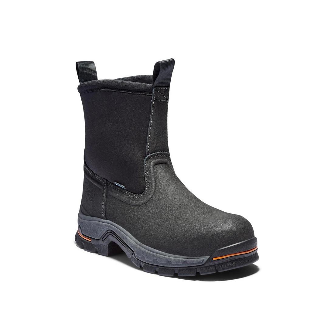 Timberland Pro Stockdale Alloy-Toe Waterproof Pull-On Work Boot Black Medial View