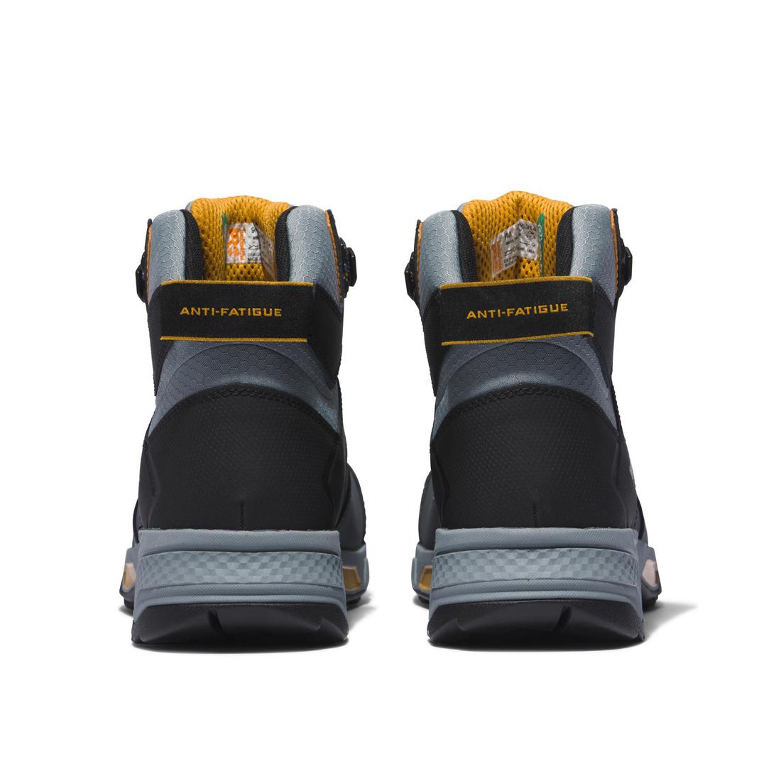 Timberland Pro Switchback 6 Inch Composite-Toe Waterproof Work Boot Gray Heel-Back View