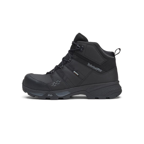 Timberland Pro Switchback Lt Waterproof Composite-Toe Work Boot Gripmax Ice Black Heel-Back View