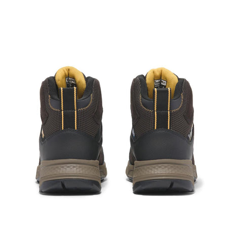 Timberland Pro Switchback Lt 6 Inch SD10 Steel-Toe Work Boot Brown/Yellow Heel-Back View