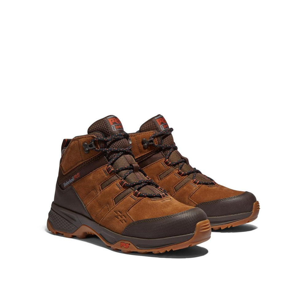 Timberland Pro Switchback LT 6 Inch Steel-Toe Work Boot Brown Angled View