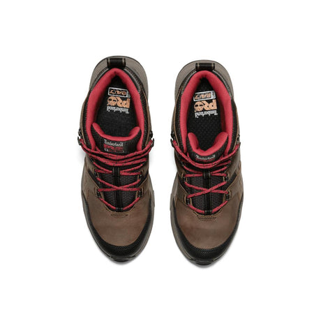 Timberland Pro Switchback Lt 6 Inch Steel-Toe Work Boot Brown/Red Front-upper View