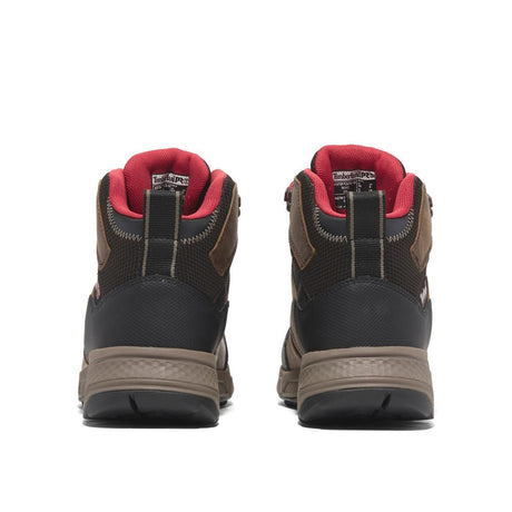 Timberland Pro Switchback Lt 6 Inch Steel-Toe Work Boot Brown/Red Heel-Back View
