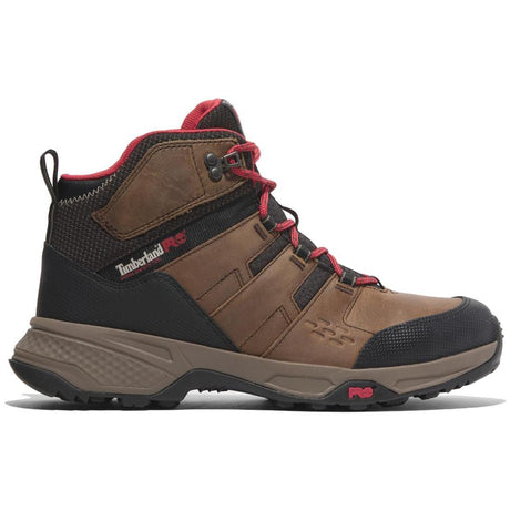 Timberland Pro Switchback Lt 6 Inch Steel-Toe Work Boot Brown/Red Profile View
