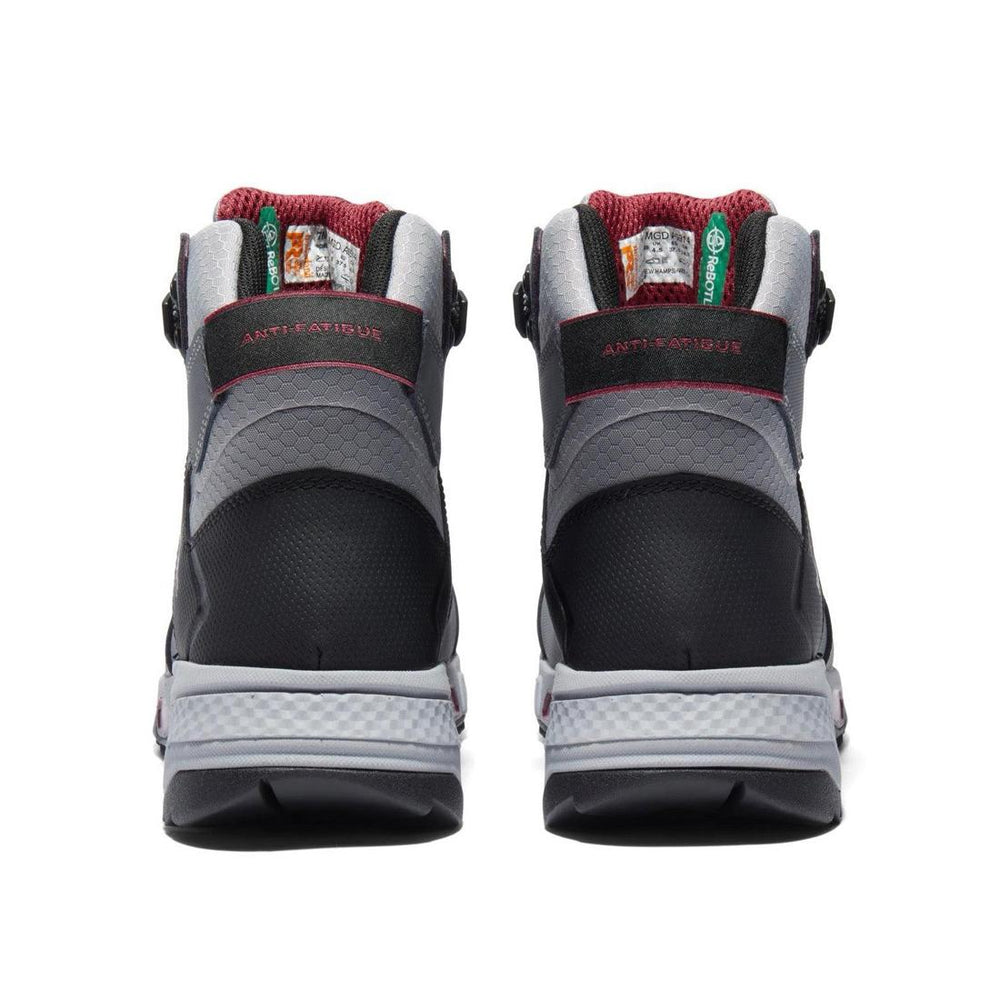 Timberland Pro Women's Switchback Composite-Toe Work Boot Grey Heel-Back View