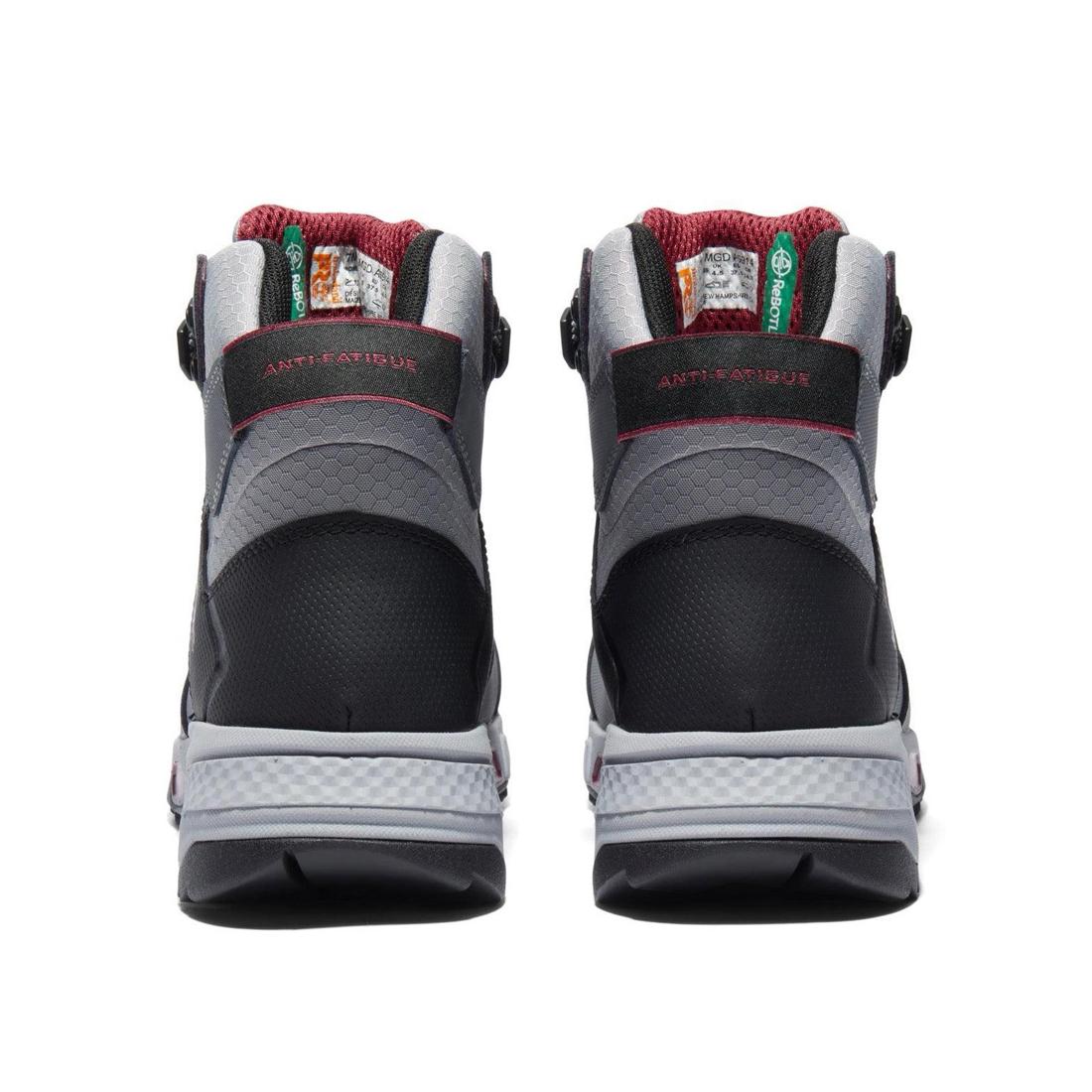 Timberland Pro Women's Switchback Composite-Toe Work Boot Grey Heel-Back View