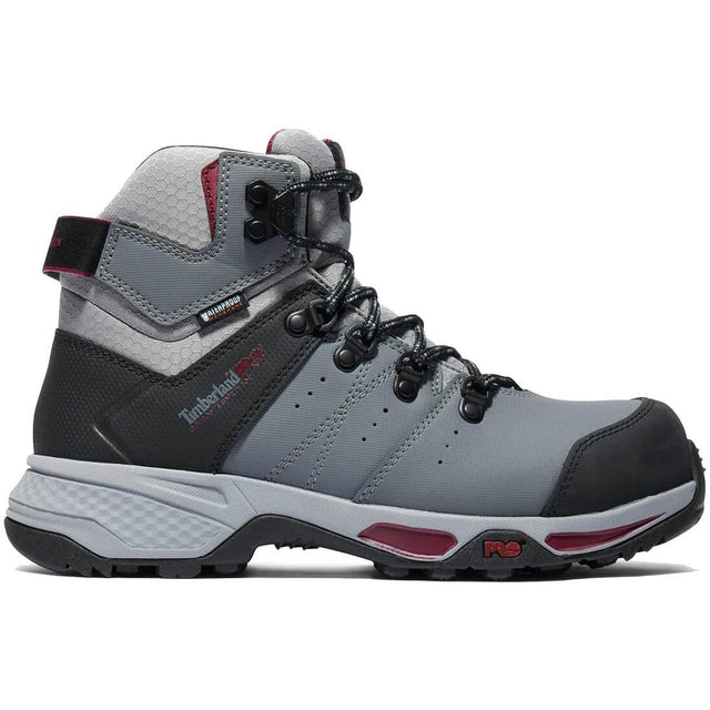 Timberland Pro Women's Switchback Composite-Toe Work Boot Grey Profile View